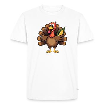 Thanksgiving Drôle Dinde de Thanksgiving - T-shirt Premium bio Homme - blanc - Devant - Nico (187cm)