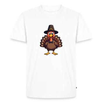 Thanksgiving Drôle Dinde de Thanksgiving - T-shirt Premium bio Homme - blanc - Devant - Nico (187cm)