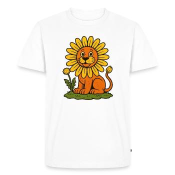 Lion crinière de tournesol - T-shirt Premium bio Homme - blanc - Devant - Nico (187cm)