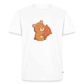 Cuddle Bear and Heart Cushion - Men's Premium Organic T-Shirt - white - Front - Nico (187cm)