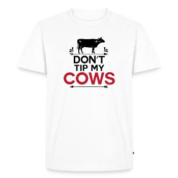 The Funny Farmer Funny Cow Saying - Men's Premium Organic T-Shirt - white - Front - Nico (187cm)