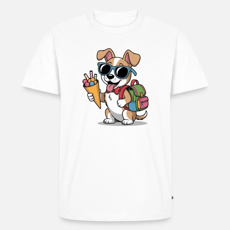 Sommerhund mit Eiscreme - Männer Premium Bio T-Shirt - Weiß