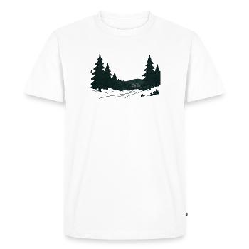 Night Forest Path into Christmas - Men's Premium Organic T-Shirt - white - Front - Nico (187cm)
