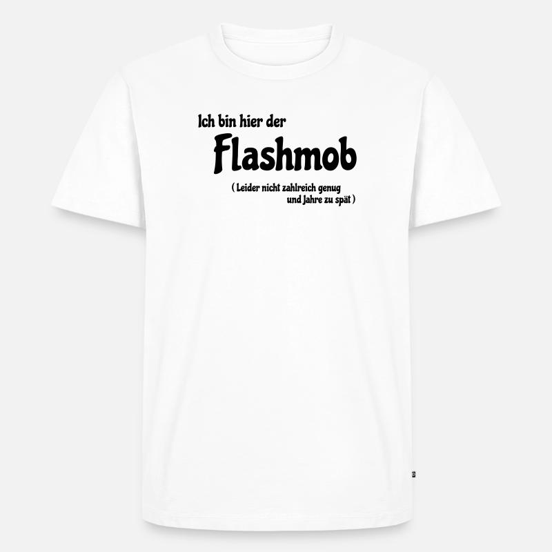 Flashmob - Männer Premium Bio T-Shirt - Weiß