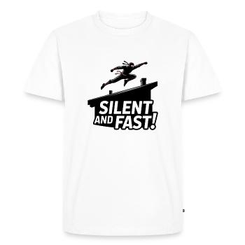 Silent Ninja Rooftop Jump - Men's Premium Organic T-Shirt - white - Front - Nico (187cm)