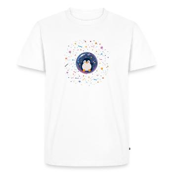 Boule de verre Pingouin avec des bonbons - T-shirt Premium bio Homme - blanc - Devant - Nico (187cm)