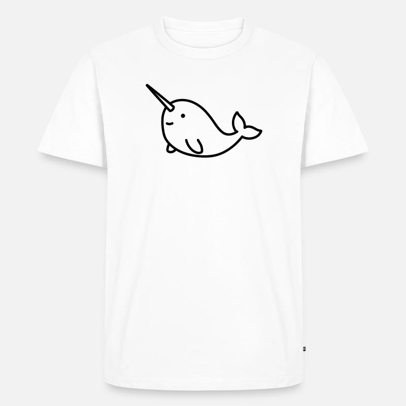 Narwal - Männer Premium Bio T-Shirt - Weiß