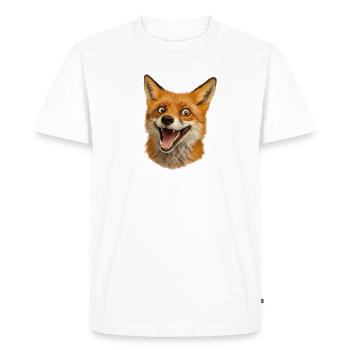 Fuchshead Joy Illustration - Men's Premium Organic T-Shirt - white - Front - Nico (187cm)