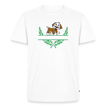 Doggie Laurel Wreath with Namespace - Men's Premium Organic T-Shirt - white - Front - Nico (187cm)