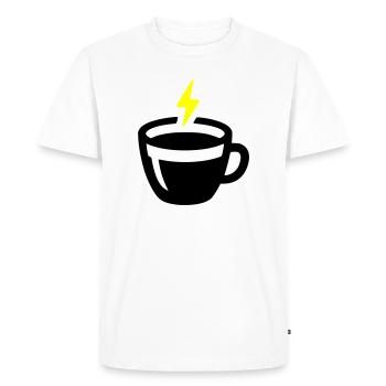 Latte Art Love : Latte Art Énergie Coffee Vector - T-shirt Premium bio Homme - blanc - Devant - Nico (187cm)