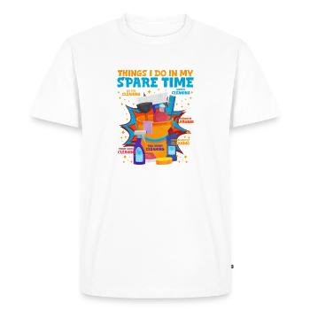 Cleaning Humor Design - Men's Premium Organic T-Shirt - white - Front - Nico (187cm)