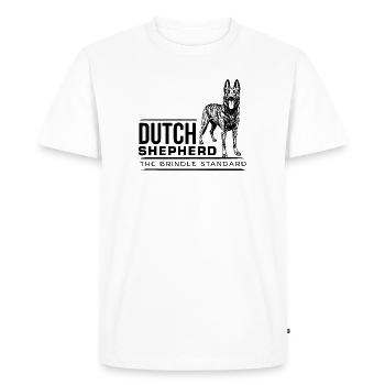 Dutch Shepherd - Dutchie  - Men's Premium Organic T-Shirt - white - Front - Nico (187cm)