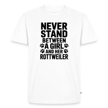 Un Rottweiler dit Girl Fun Rottweiler Cadeau - T-shirt Premium bio Homme - blanc - Devant - Nico (187cm)