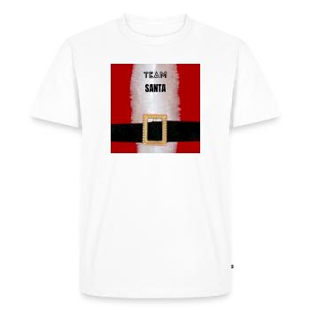 Motif de ceinture de l’équipe Père Noël - T-shirt Premium bio Homme - blanc - Devant - Nico (187cm)