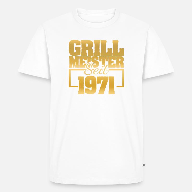 Grillen 1 - Männer Premium Bio T-Shirt - Weiß