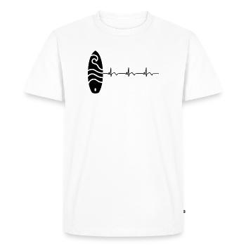 Planche de surf planche de surf Surfeur ECG battement de cœur - T-shirt Premium bio Homme - blanc - Devant - Nico (187cm)