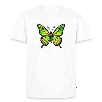 Papillon Vert Éclatant Jaune - T-shirt Premium bio Homme - blanc - Devant - Nico (187cm)