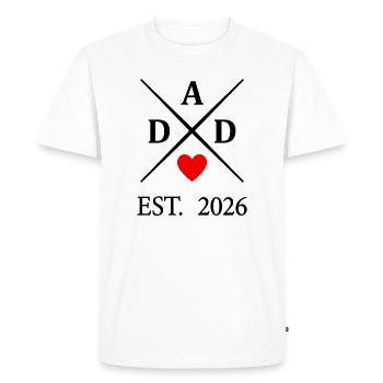 Dad Heart EST. 2026 - T-shirt Premium bio Homme - blanc - Devant - Nico (187cm)
