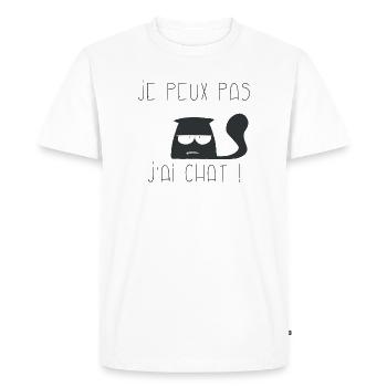 Je peux pas j'ai chaut blazé - T-shirt Premium bio Homme - blanc - Devant - Nico (187cm)