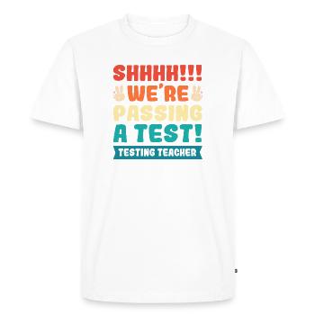 Examen d’enseignant - T-shirt Premium bio Homme - blanc - Devant - Nico (187cm)