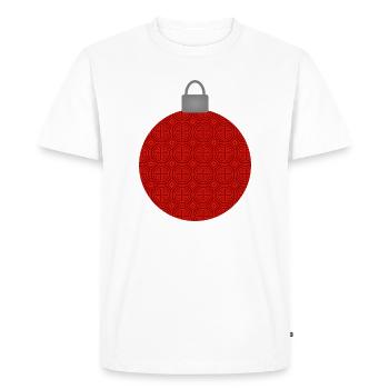 Boule de Noël à motif circulaire rouge - T-shirt Premium bio Homme - blanc - Devant - Nico (187cm)
