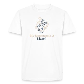 Mon colocataire est un lézard - T-shirt Premium bio Homme - blanc - Devant - Nico (187cm)