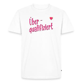 Overqualified Job Career - Men's Premium Organic T-Shirt - white - Front - Nico (187cm)