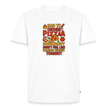 Pizza Night Proclamation, Funny Relationship Food - Men's Premium Organic T-Shirt - white - Front - Nico (187cm)