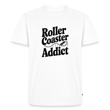 Roller Coaster Addict - Men's Premium Organic T-Shirt - white - Front - Nico (187cm)