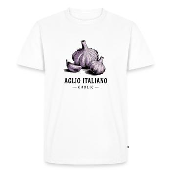 Aglio Italiano – Garlic - Men's Premium Organic T-Shirt - white - Front - Nico (187cm)