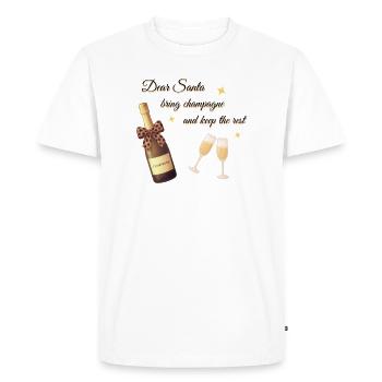 Cher Père Noël Design - T-shirt Premium bio Homme - blanc - Devant - Nico (187cm)