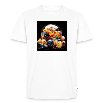 Colored Glass Ball Explosion - Men's Premium Organic T-Shirt - white - Front - Nico (187cm)
