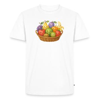 Panier de fruits de Kawaii Fruits Enfants de fruits - T-shirt Premium bio Homme - blanc - Devant - Nico (187cm)