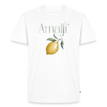 AMALFI – Lemon Chic - Men's Premium Organic T-Shirt - white - Front - Nico (187cm)