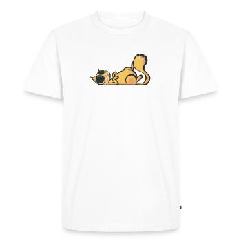 Je peux pas j'ai chat roux - T-shirt Premium bio Homme - blanc - Devant - Nico (187cm)