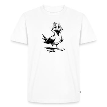 Mouettes drôles oiseau côtier aux grands yeux - T-shirt Premium bio Homme - blanc - Devant - Nico (187cm)
