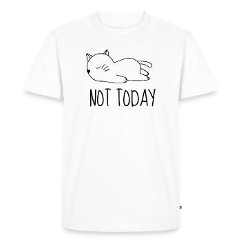 Not today chat humour  - T-shirt Premium bio Homme - blanc - Devant - Nico (187cm)