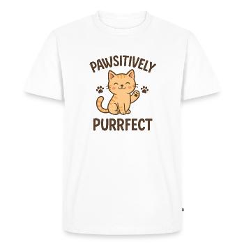 Conception Pathsitively Purrfect Cat - T-shirt Premium bio Homme - blanc - Devant - Nico (187cm)