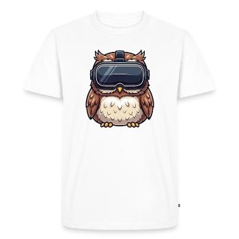 chouette mignonne chouette fauve joueur joueur dessin animé Virtual Re - T-shirt Premium bio Homme - blanc - Devant - Nico (187cm)