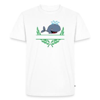 Baleine avec espace de noms - T-shirt Premium bio Homme - blanc - Devant - Nico (187cm)
