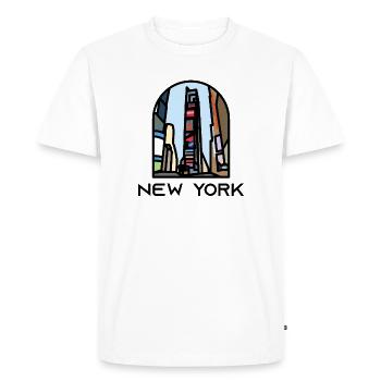 New York - Times Square - Men's Premium Organic T-Shirt - white - Front - Nico (187cm)