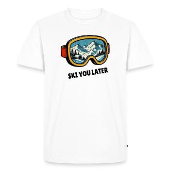 Ski You Later – des lunettes de ski conçues pour les skieurs - T-shirt Premium bio Homme - blanc - Devant - Nico (187cm)