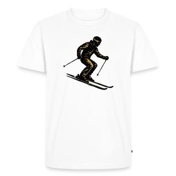Skiing | Skier | Mountain - Men's Premium Organic T-Shirt - white - Front - Nico (187cm)