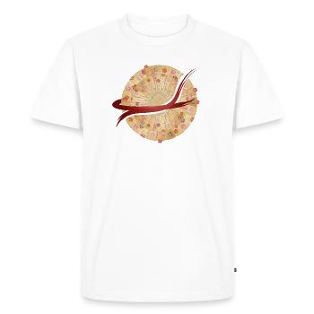Mandala d’éventail japonais avec coup de pinceau - T-shirt Premium bio Homme - blanc - Devant - Nico (187cm)