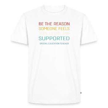 Special Needs School Teacher Special Education Pedagogue - Men's Premium Organic T-Shirt - white - Front - Nico (187cm)