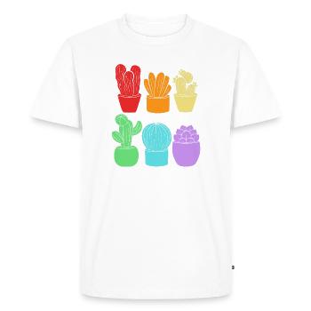 Cacti Plant Cactus - Men's Premium Organic T-Shirt - white - Front - Nico (187cm)