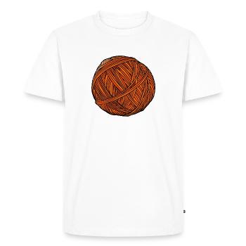 Orange Yarn Ball Art - Men's Premium Organic T-Shirt - white - Front - Nico (187cm)