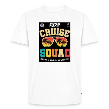 2026 Cruise Squad Tropical Sunglasses - Men's Premium Organic T-Shirt - white - Front - Nico (187cm)