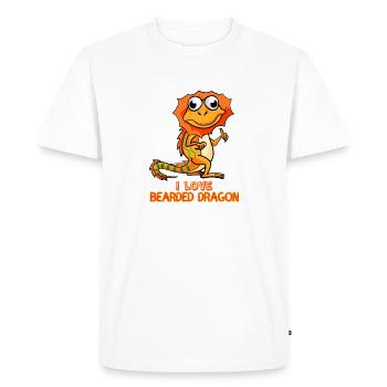 Cute Bearded Dragon Lover Funny Cartoon Lizard Art - Men's Premium Organic T-Shirt - white - Front - Nico (187cm)