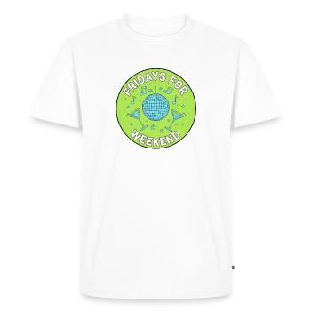 Les vendredis pour le Weekend Disco - T-shirt Premium bio Homme - blanc - Devant - Nico (187cm)